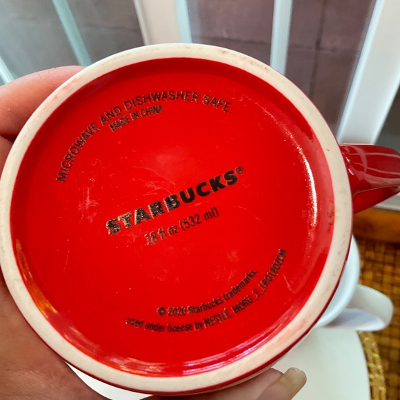 Starbucks Holiday Porcelain Coffee Mugs (2) & Porcelain Holiday Travel Mug (1) - Picture 8 of 11